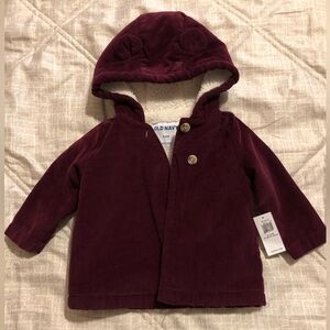 Old Navy Kids Maroon Hooded Puffer Jacket